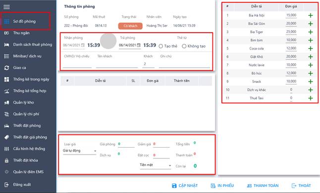 Tạo đặt phòng