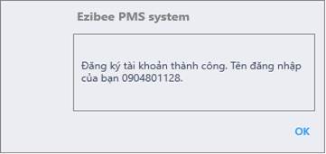 Thông báo đăng ký thành công