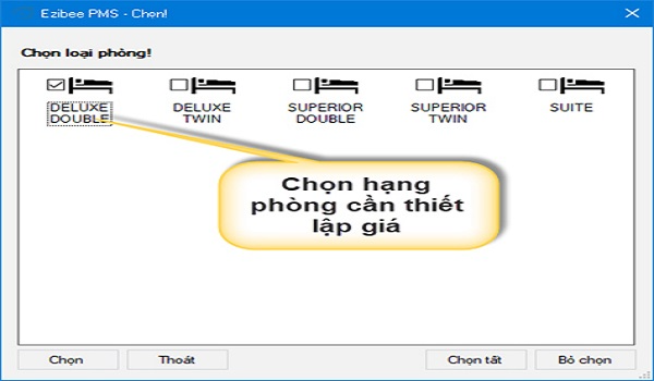 Thiết đặt giá phòng
